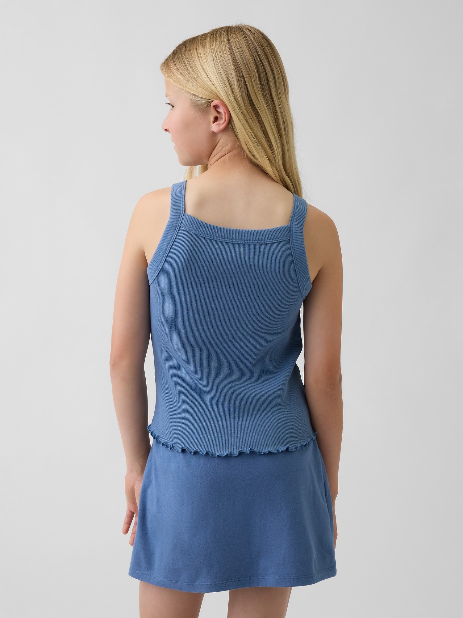 Детский топ Gap Rib Square-Neck Tank Top, цвет: Синий — фото 3