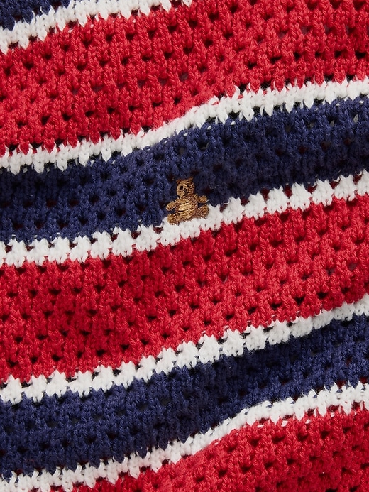 Image number 5 showing, Kids Crochet Oversized Stripe Sweater