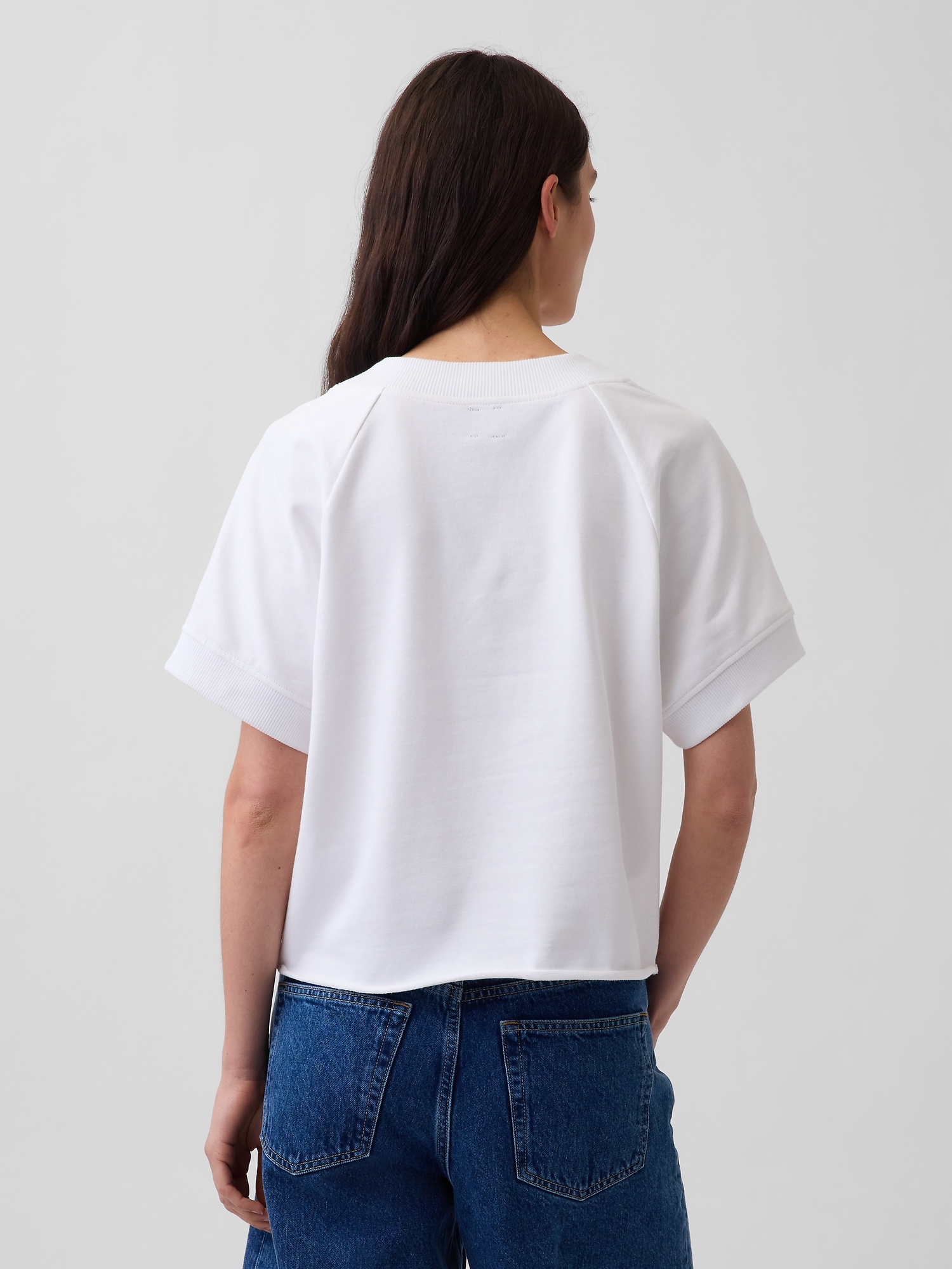Женский свитшот Gap VintageSoft Terry Oversized V-Neck, цвет: Белый — фото 3
