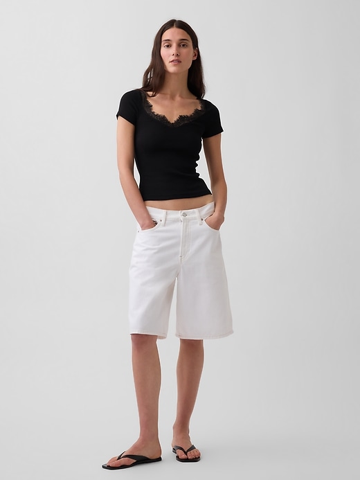 Image number 2 showing, Modern Lace-Trim Top