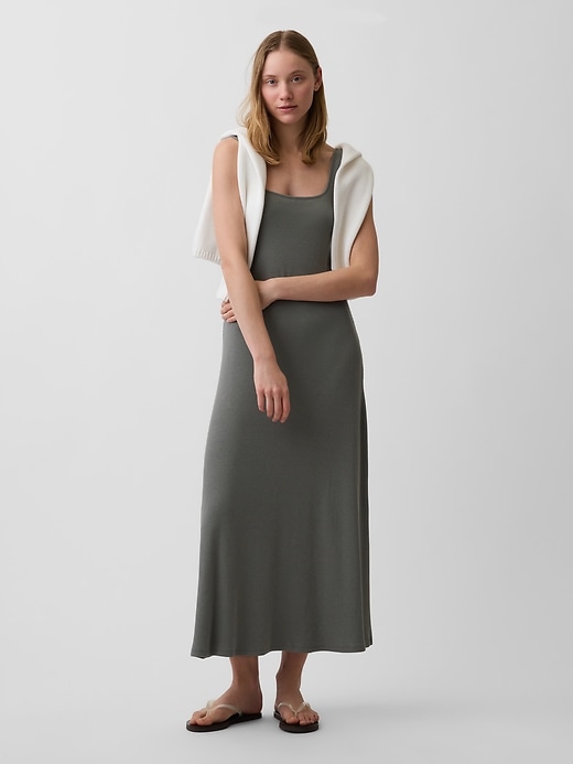 Image number 1 showing, Modern Rib Square-Neck Maxi Dress