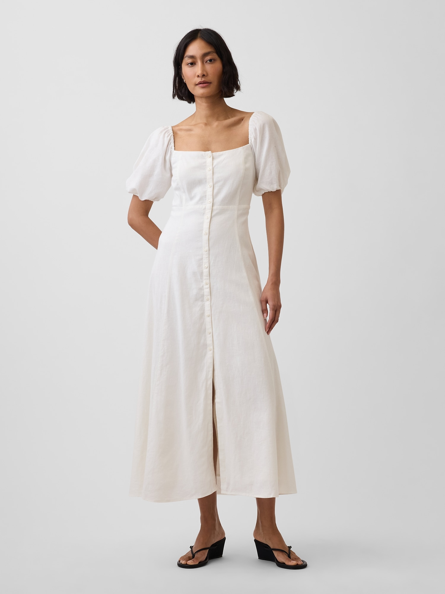 button down shirt dress Floral Print Linen Button-Down – Azure & Lavender WELCOME TO MY CLOTHING Long Flowing Dress Flowy Size:17 / 33 YGroup_disco-lights-sequin-lace-mini-dress
