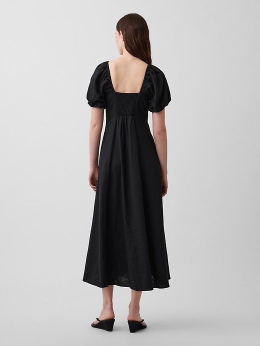 Image number 2 showing, Linen-Blend Empire Waist Maxi Dress