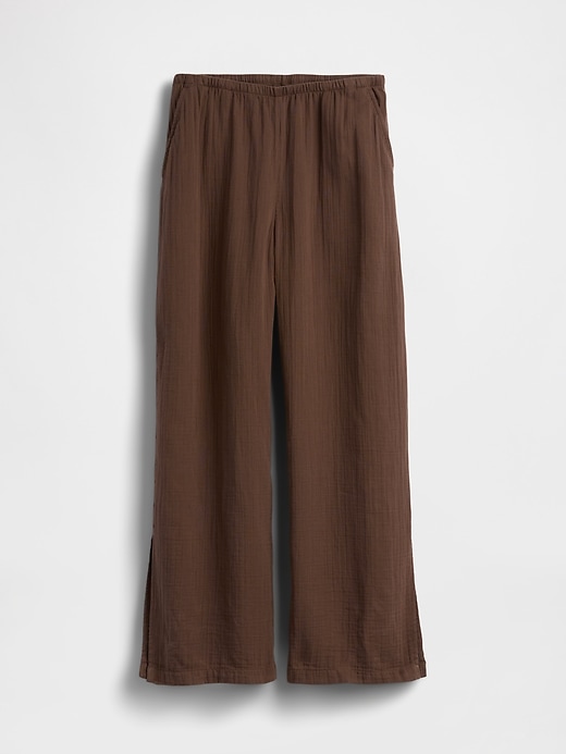 Image number 6 showing, Cotton Gauze Easy Split-Hem Pants