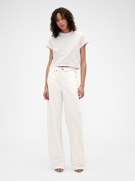 Image number 2 showing, Gap × Victoria Beckham Organic Cotton Logo Crop T-Shirt