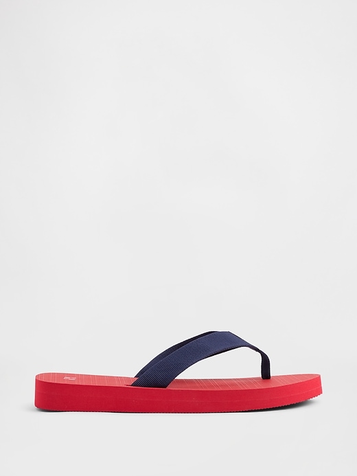 Image number 1 showing, Canvas Platform Flip Flops