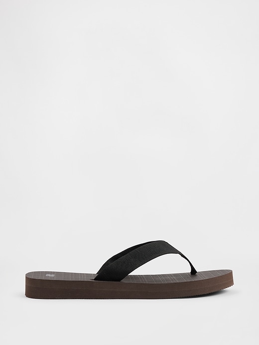 Image number 1 showing, Canvas Platform Flip Flops