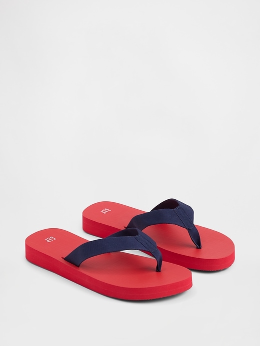 Image number 2 showing, Canvas Platform Flip Flops