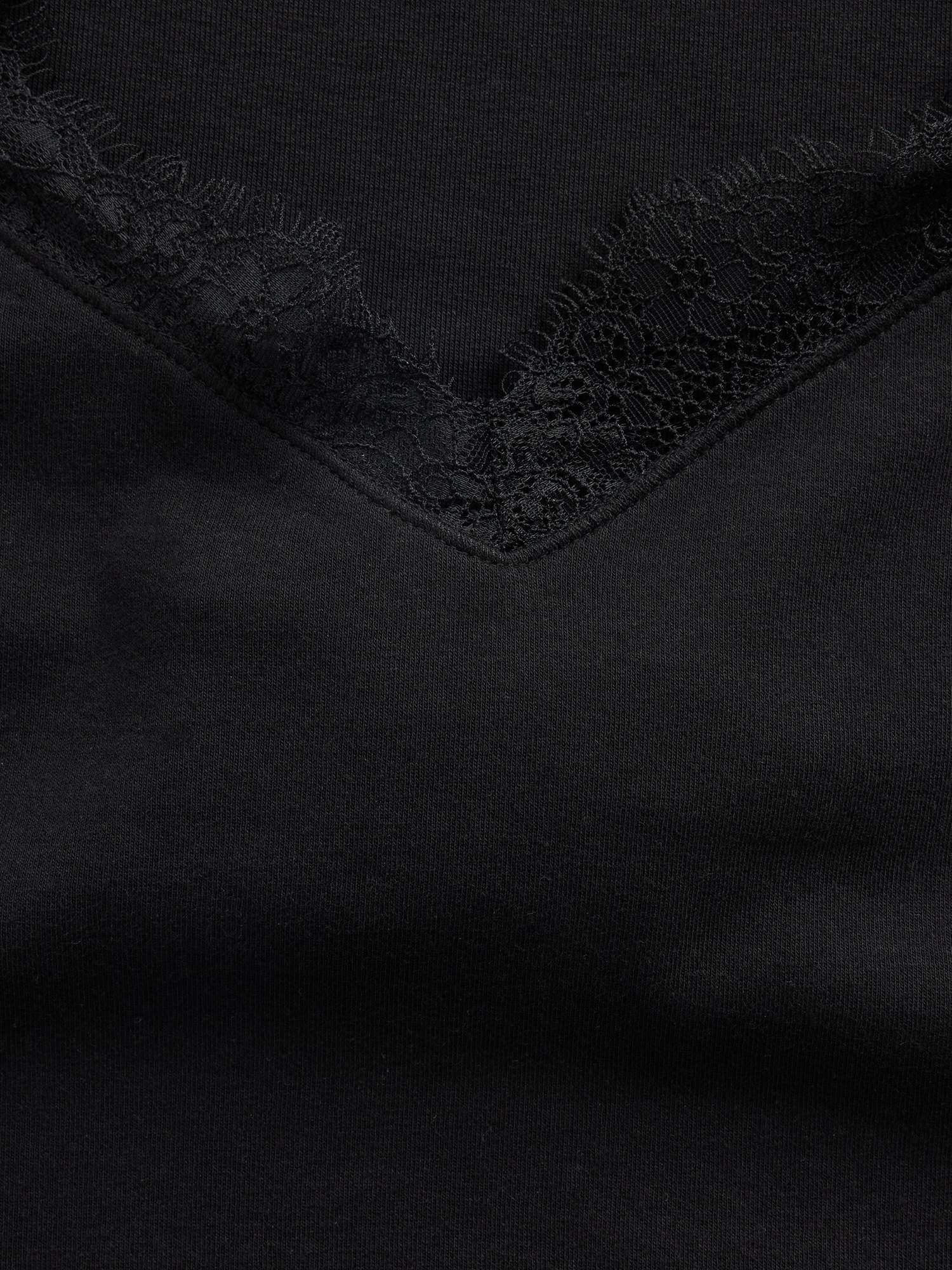 Женский топ Gap Modern Lace-Trim Crop Top, цвет: Чёрный — фото 4