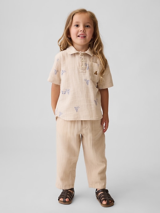 Baby & Toddler Cotton Gauze Pull-On Barrel Pants | Gap