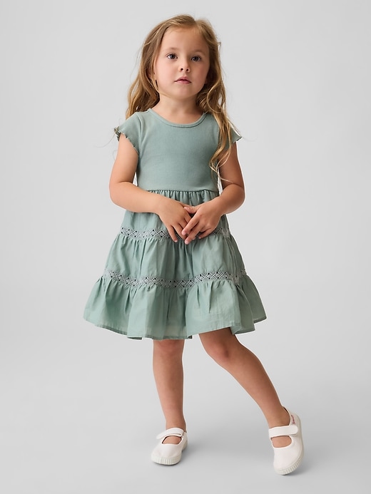 Image number 1 showing, Baby & Toddler Tiered Lace-Trim Dress