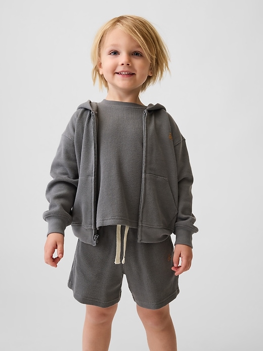 Image number 1 showing, Baby & Toddler Waffle Zip Hoodie