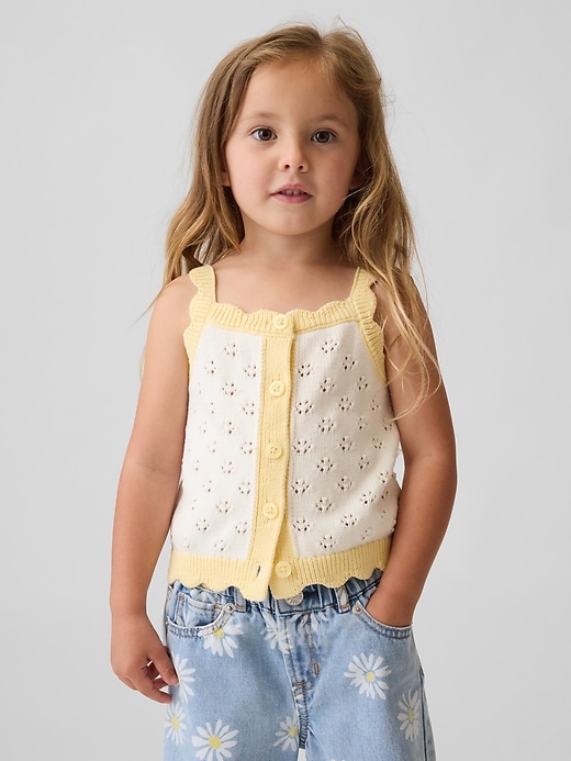 Image number 1 showing, Baby & Toddler Pointelle Colorblock Sweater Tank