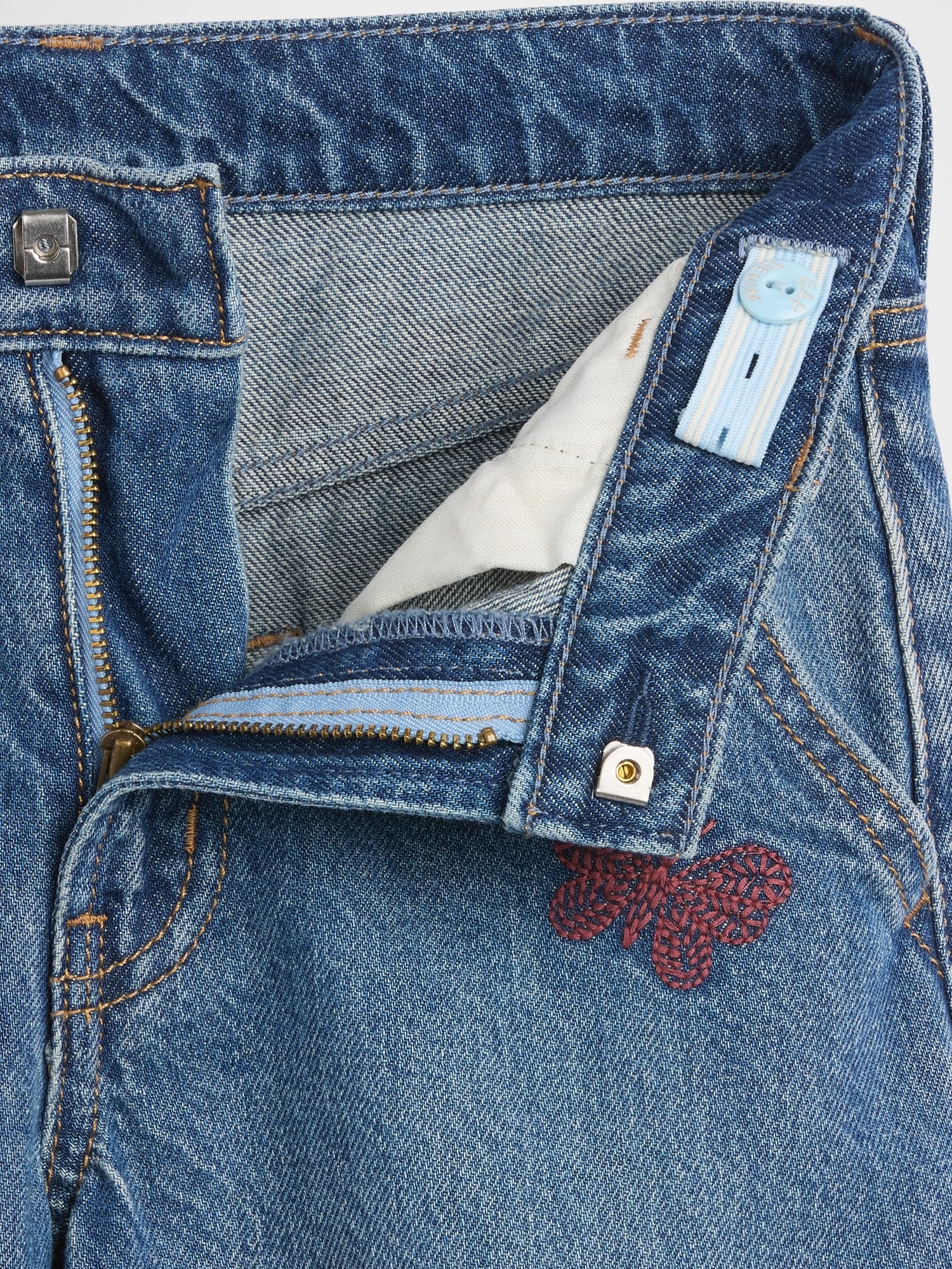 Kids Low Rise Embroidered Baggy Jeans