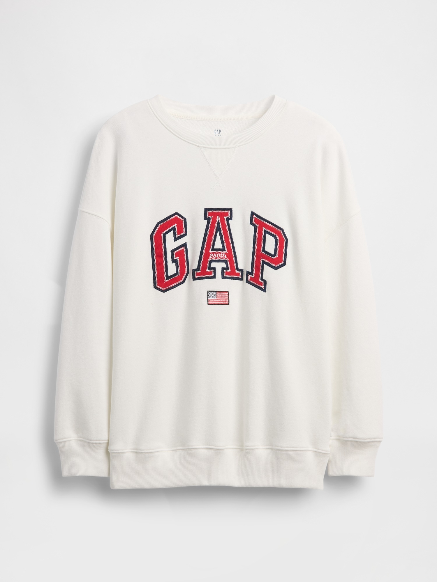 Детский свитшот Gap VintageSoft Terry Oversized Graphic, цвет: Молочный белый — фото 2