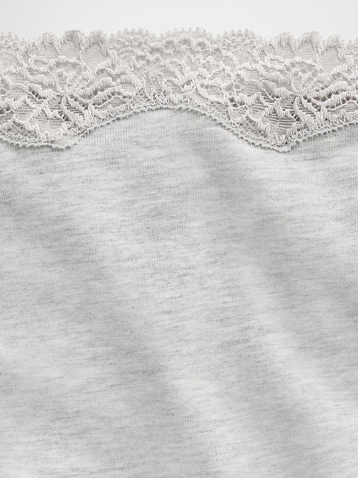 Image number 3 showing, Organic Stretch Cotton Lace-Trim Shorty