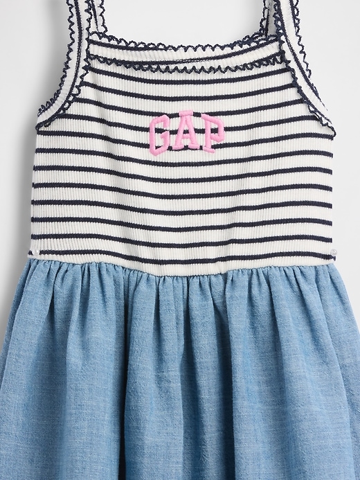 Image number 4 showing, Baby & Toddler Mixed Media Apron Dress