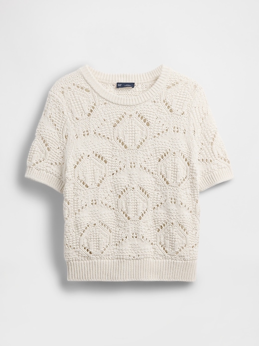 Image number 5 showing, 100% Cotton Crochet Sweater