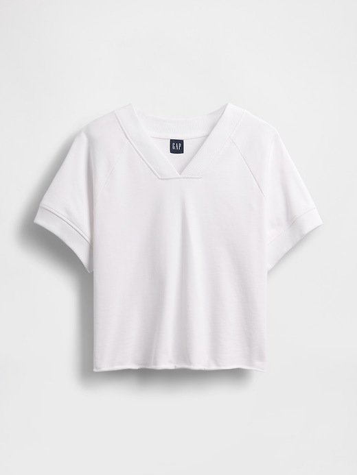 Image number 5 showing, French Terry Oversized V-Neck Sweatshirt