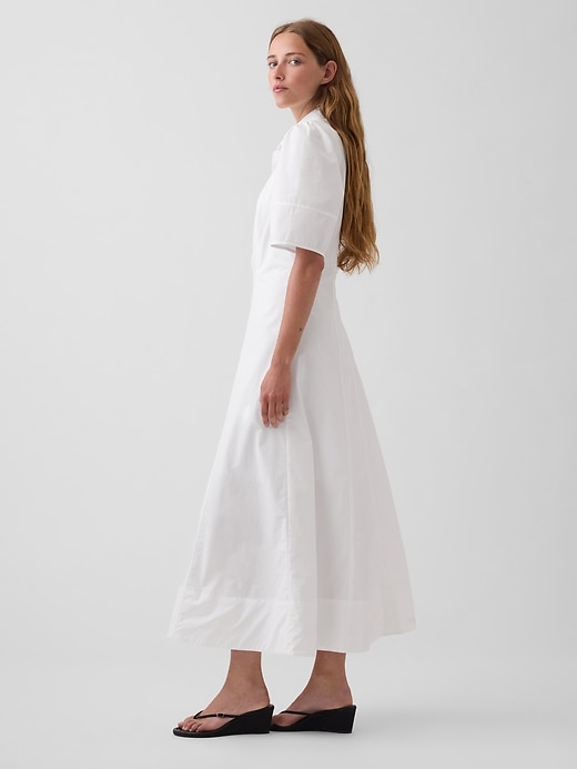 Image number 3 showing, Barrel-Sleeve Maxi Shirtdress