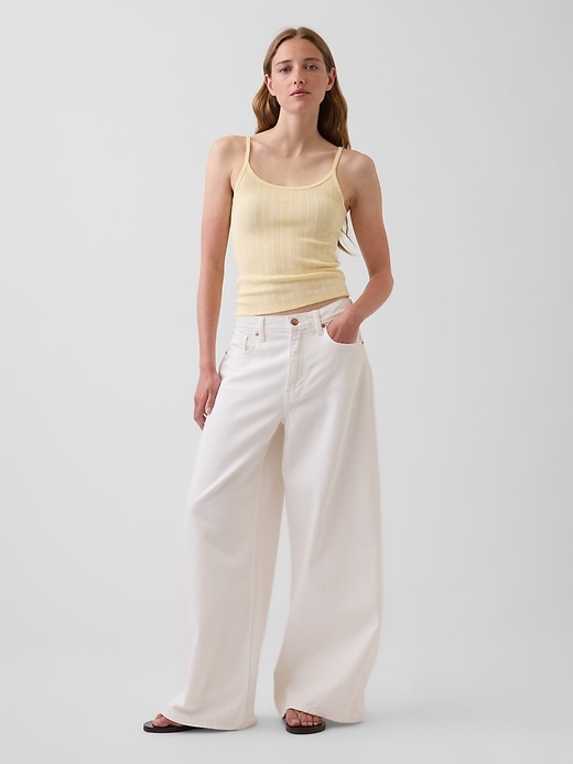 Image number 2 showing, Pointelle Crop Cami