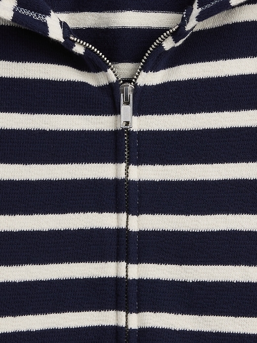 Image number 4 showing, Towel Terry Oversized Stripe Zip Hoodie