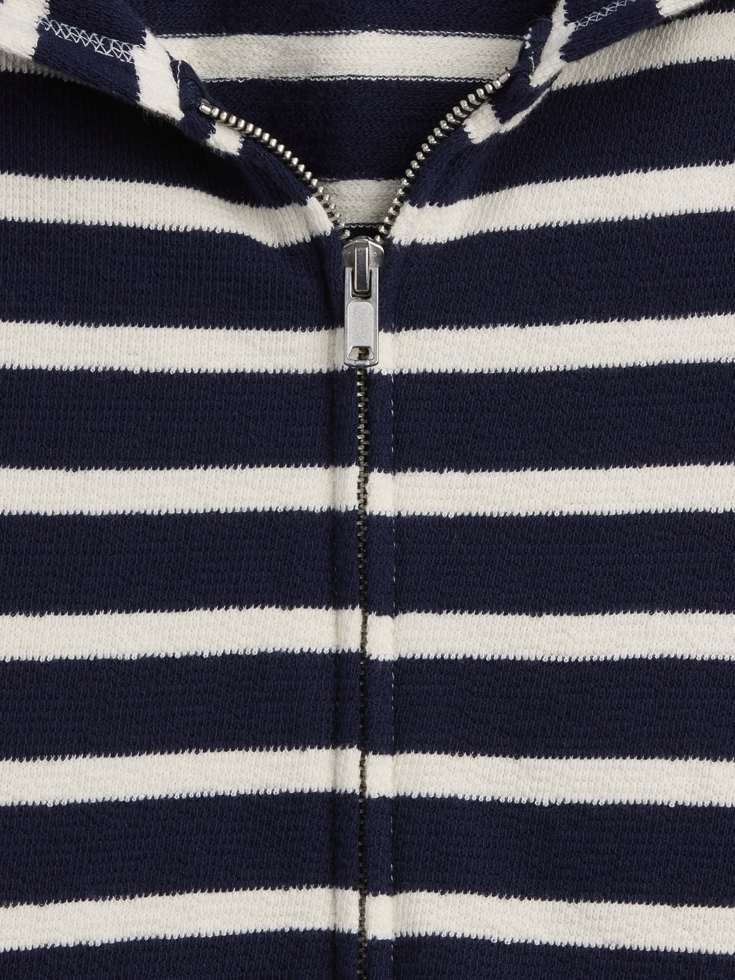 Towel Terry Oversized Stripe Zip Hoodie