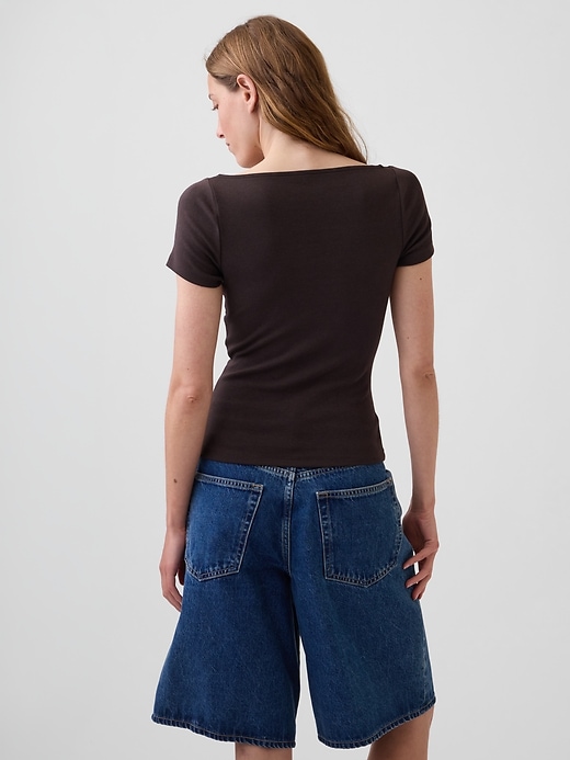 Image number 3 showing, Modern Lace-Trim Top