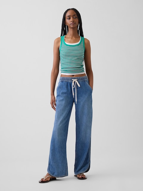 Low Rise UltraSoft '90s Loose Easy Dolphin-Hem Jeans
