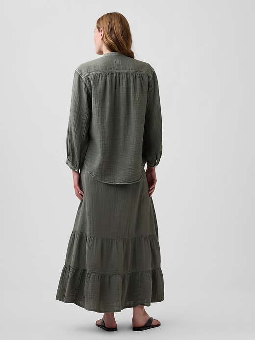 Image number 2 showing, Cotton Gauze Tiered Easy Maxi Skirt