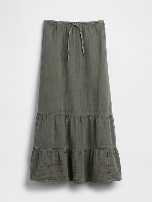 Image number 5 showing, Cotton Gauze Tiered Easy Maxi Skirt
