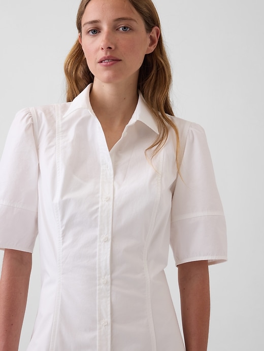 Image number 4 showing, Barrel-Sleeve Maxi Shirtdress