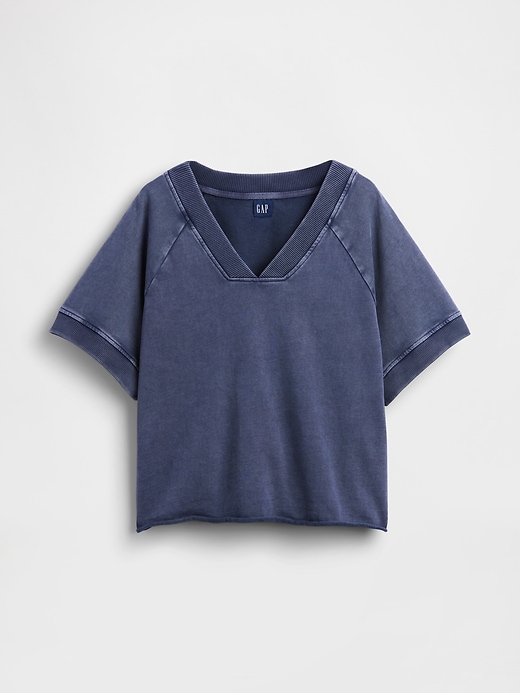 Image number 4 showing, French Terry Oversized V-Neck Sweatshirt