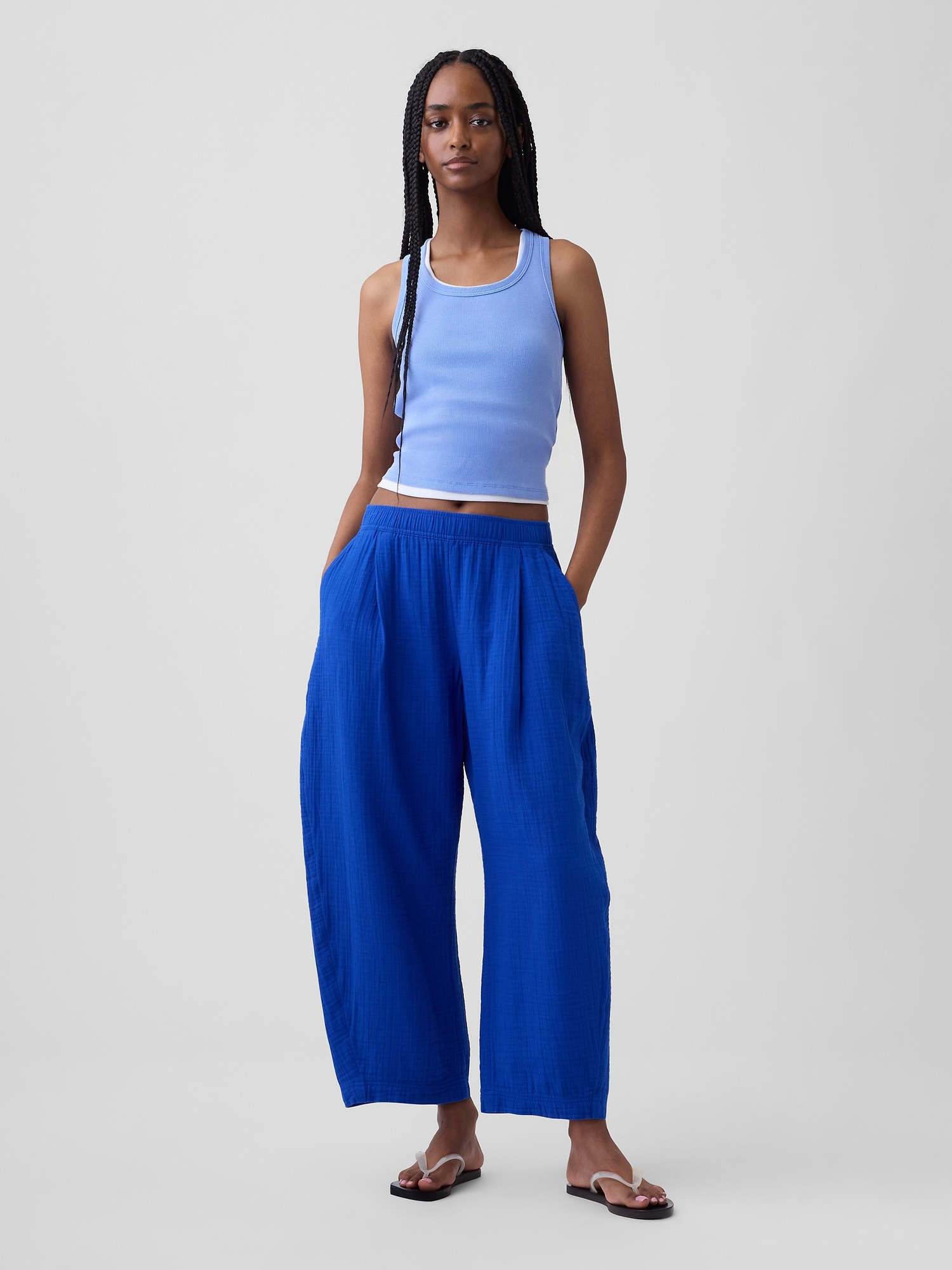 Женские брюки Gap Cotton Gauze Easy Barrel Pants