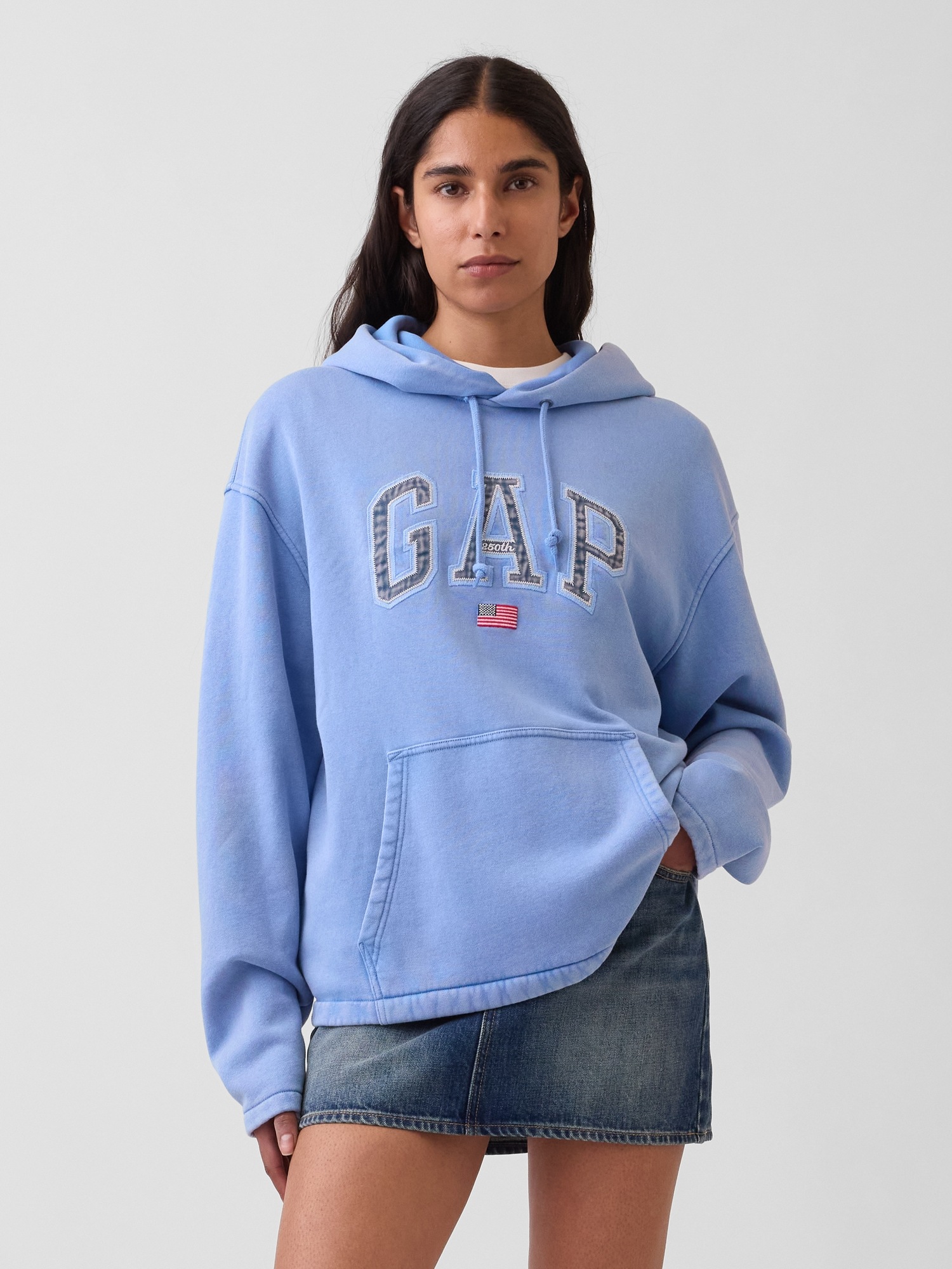 Мужские худи Gap VintageSoft Oversized Americana Logo — фото 4