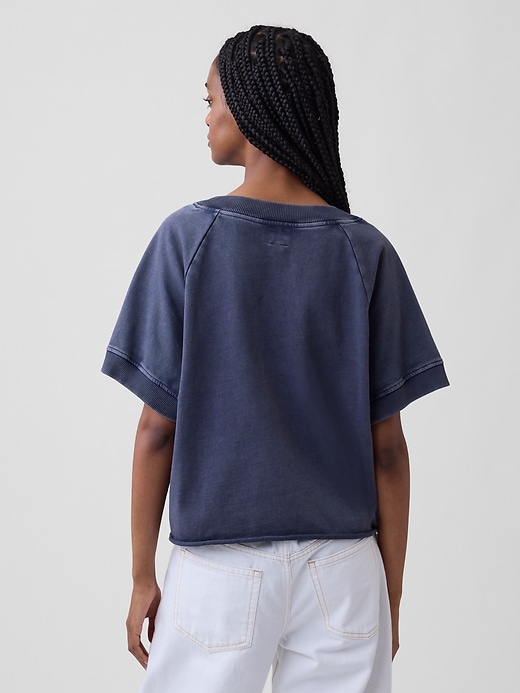 Image number 3 showing, French Terry Oversized V-Neck Sweatshirt