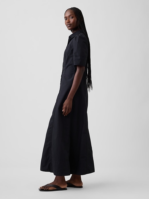 Image number 3 showing, Barrel-Sleeve Maxi Shirtdress