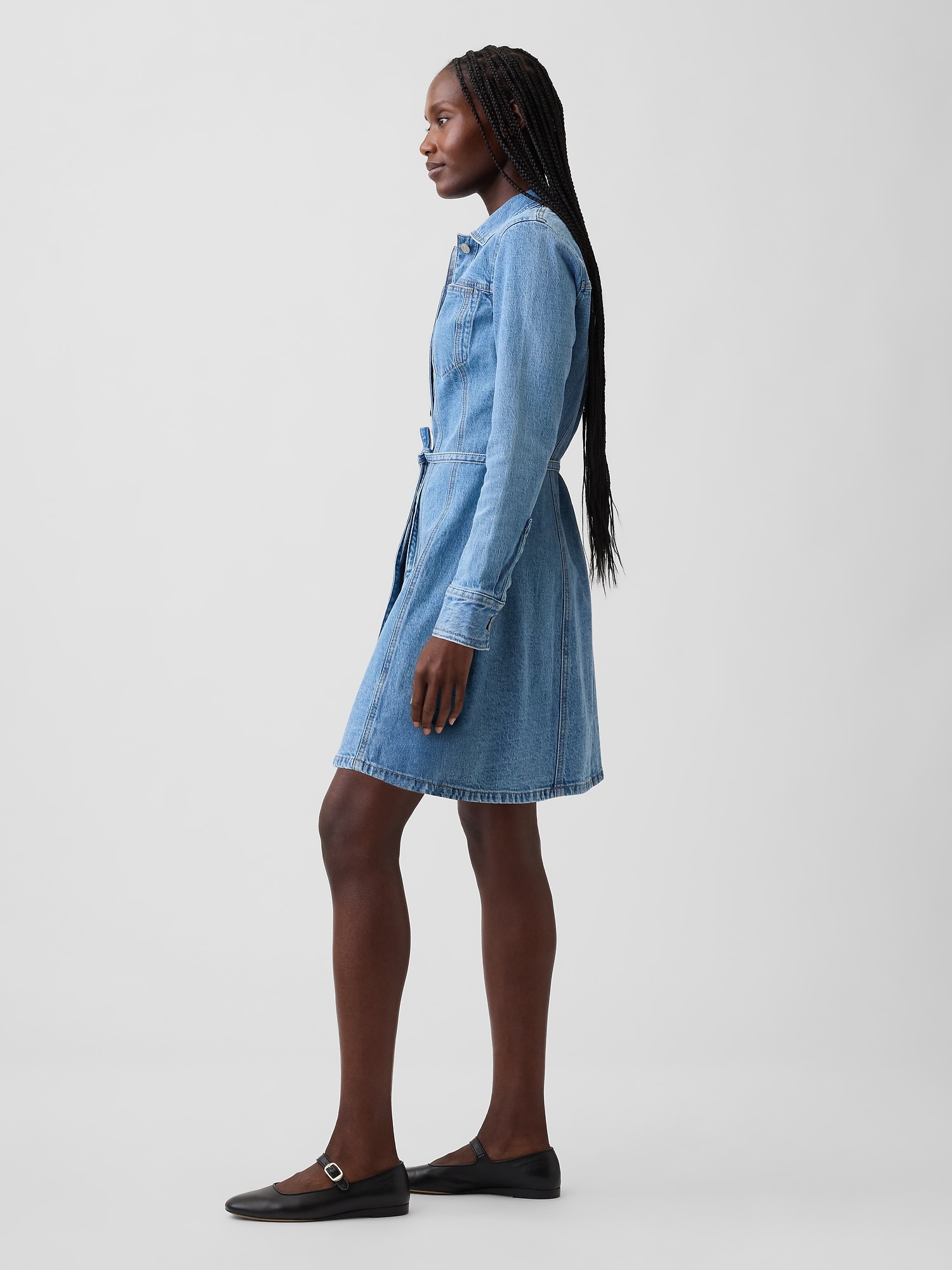 Женские платья Gap Denim Button-Front Mini Dress — фото 2