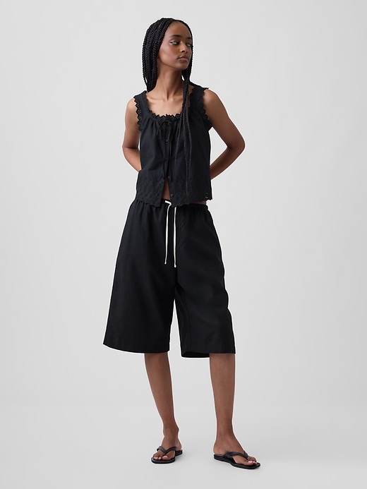 Image number 6 showing, Linen-Blend Relaxed Easy Culotte Pants