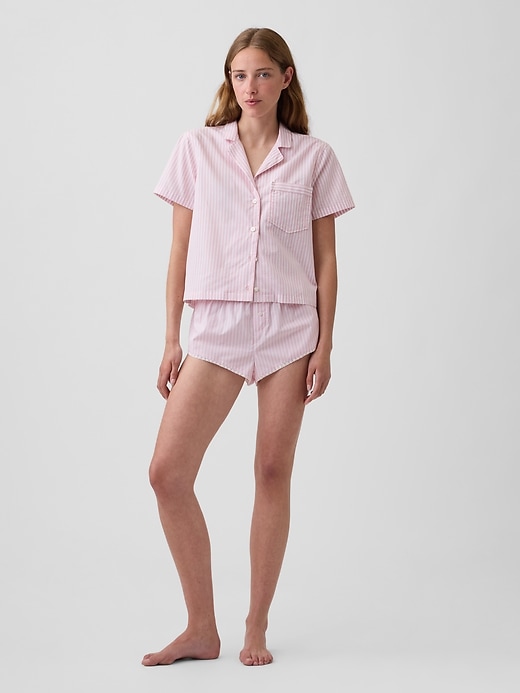 Image number 2 showing, Poplin Stripe Crop PJ Shirt
