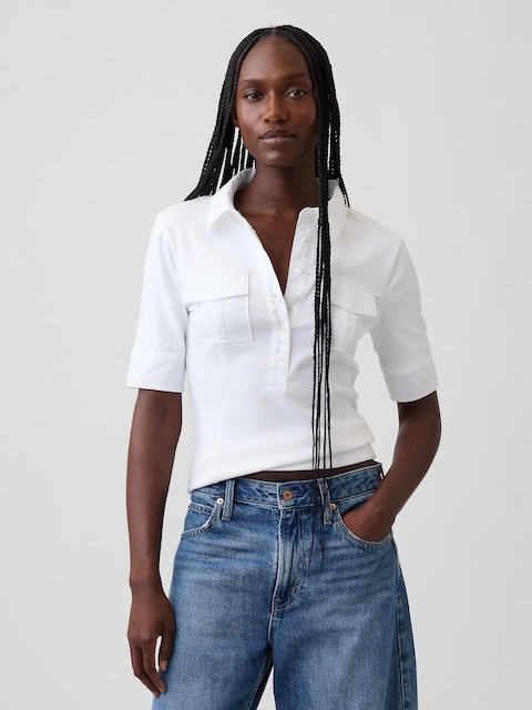 Modern Elbow-Sleeve Utility T-Shirt