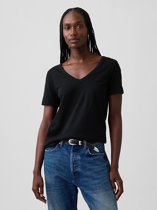 Image number 1 showing, Organic Cotton VintageSoft V-Neck T-Shirt