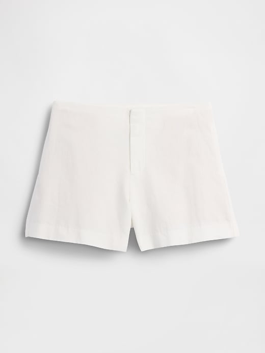 Image number 5 showing, 4" Mid Rise Linen-Blend Shorts