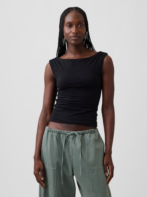 CloseKnit Jersey Ruched Crop Top