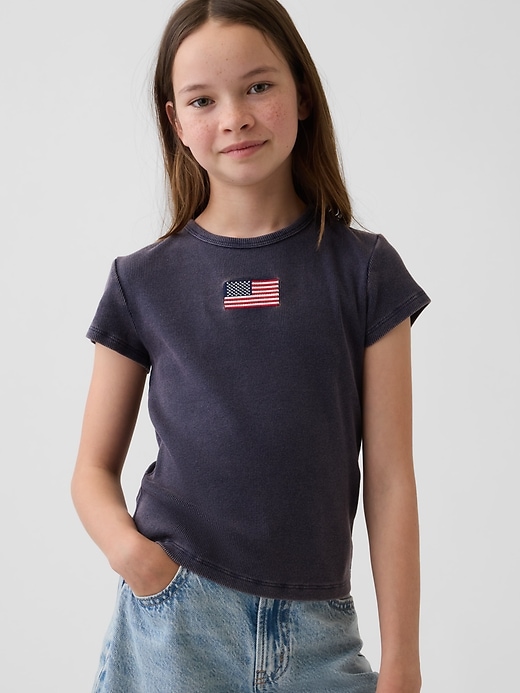 Image number 1 showing, Kids Embroidered Rib T-Shirt