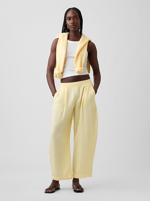 Image number 1 showing, Cotton Gauze Easy Barrel Pants