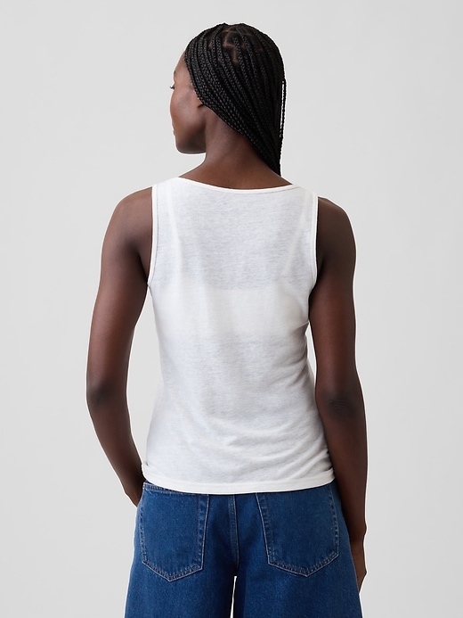 Image number 3 showing, Linen-Blend Tank Top