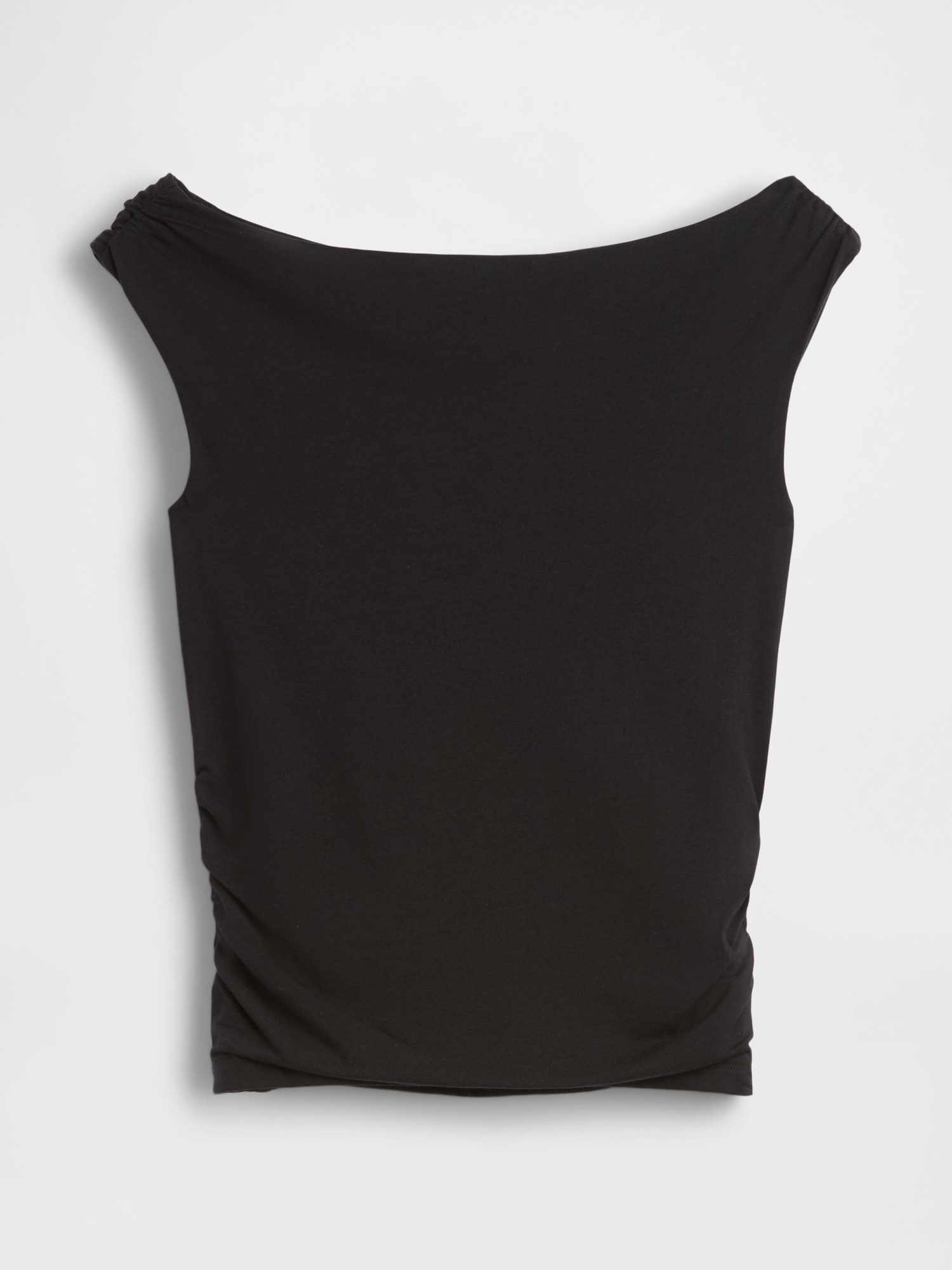 Женский топ Gap CloseKnit Jersey Ruched Crop Top, цвет: Чёрный — фото 5