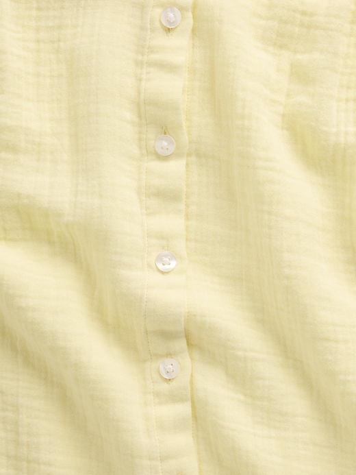Image number 4 showing, Cotton Gauze Oversized Collarless Shirt