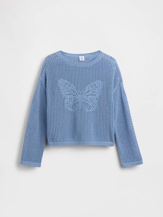 Image number 2 showing, Kids Crochet Oversized Graphic Sweater
